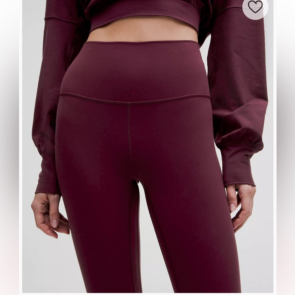 Lululemon- Burgundy High-Rise Performance Leggings